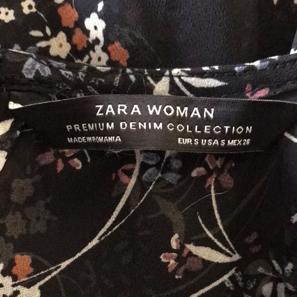 Zara semi sheer open back floral top - Picture 7 of 9